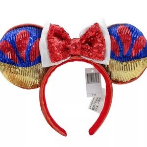 NEW Disney Parks Mickey Ears Snow White and the Seven Dwarfs Red Bow headband.